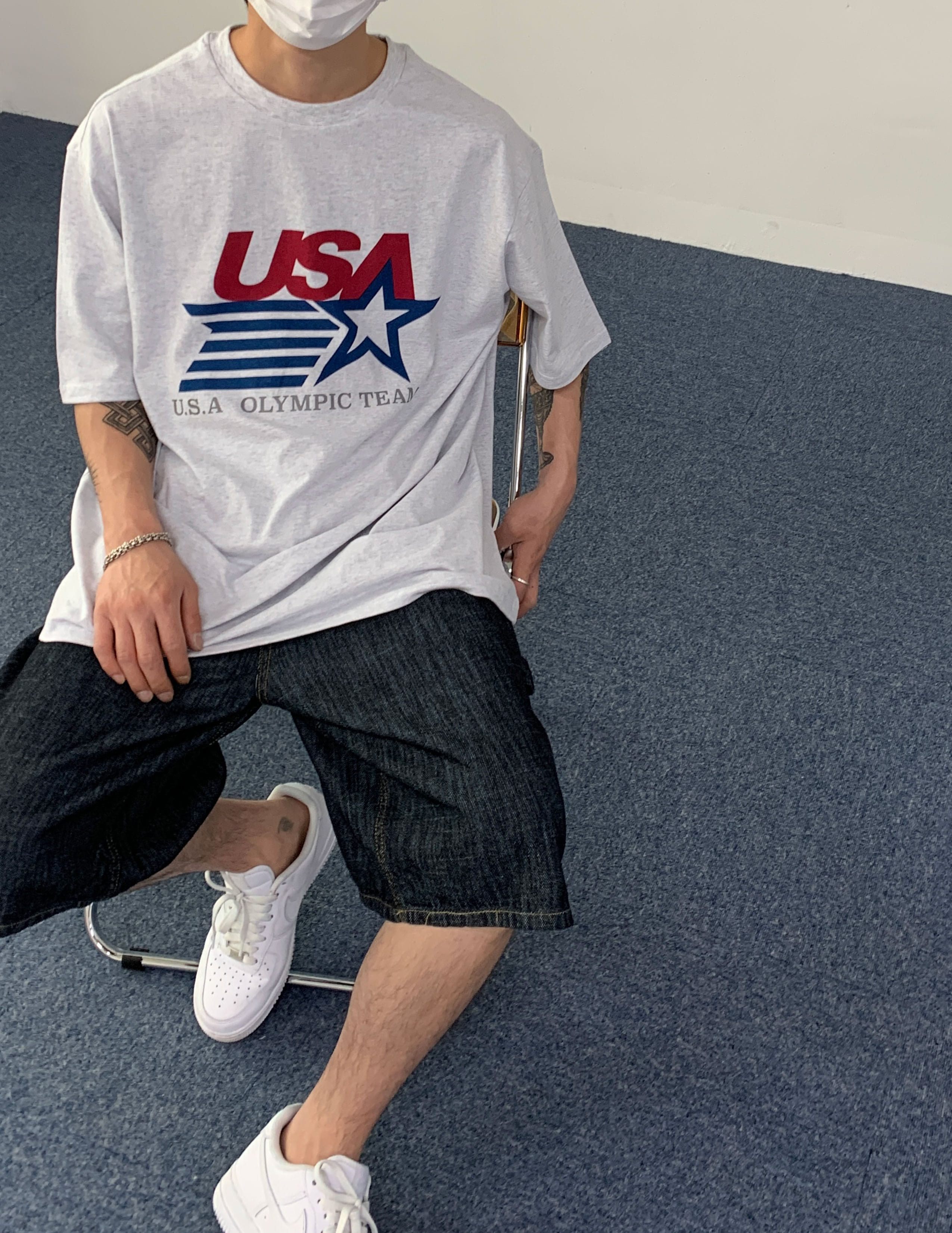 USA 박스 하프 티셔츠 2 color